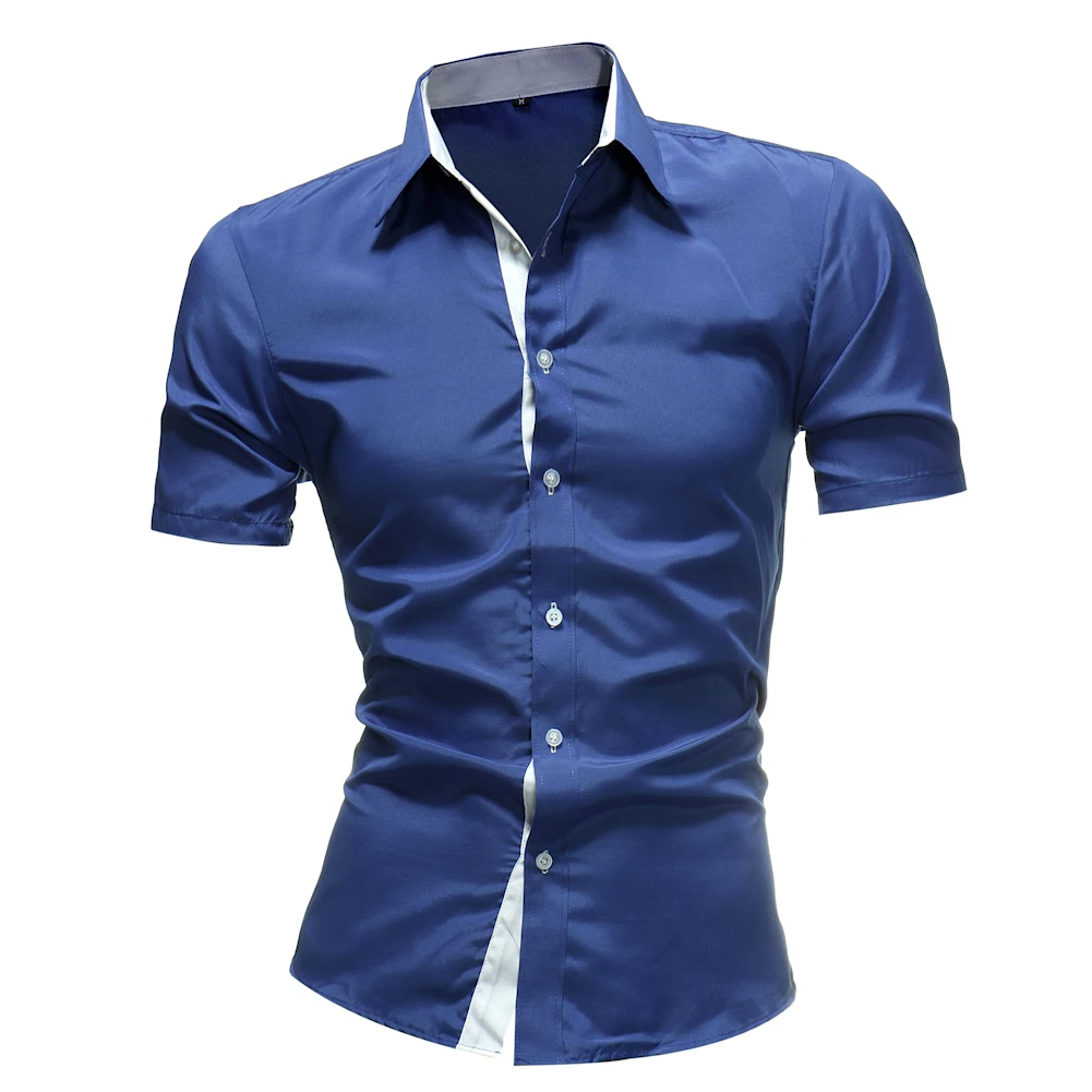 Бренд 2018 Новый Дракон печати Мужская конструктор Военная Slim Fit платье рубашка