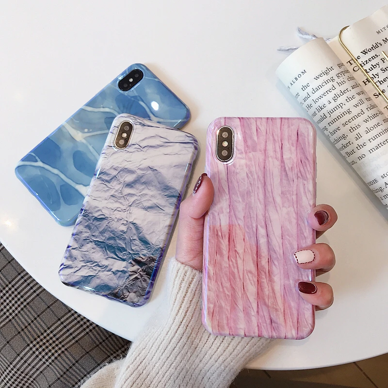 Чехол для iPhone 8 7 6 S Plus Мягкий чехол телефона силиконовый роскошный голубого цвета