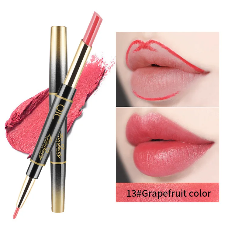 13 Многофункциональная Вращающаяся ручка для губ с двойной головкой, антипригарная чашка, губная помада, инструменты для макияжа - Цвет: 13