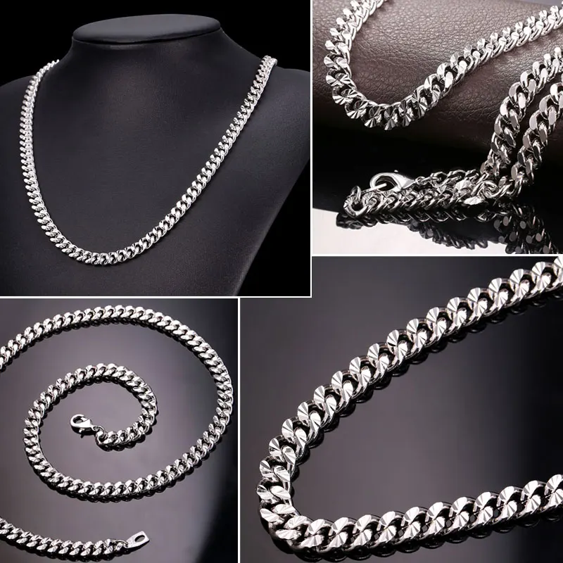 U7 Цепь Панцирь Ожерелье Для Мужчин Позолоченный/Розовое Золото Покрыл Хип Хоп