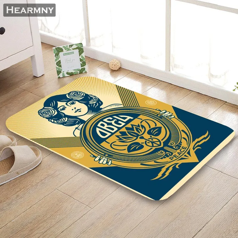 Индивидуальный ковер Shepard Fairey напольный/Банный/кухонный/пляжный фланелевый