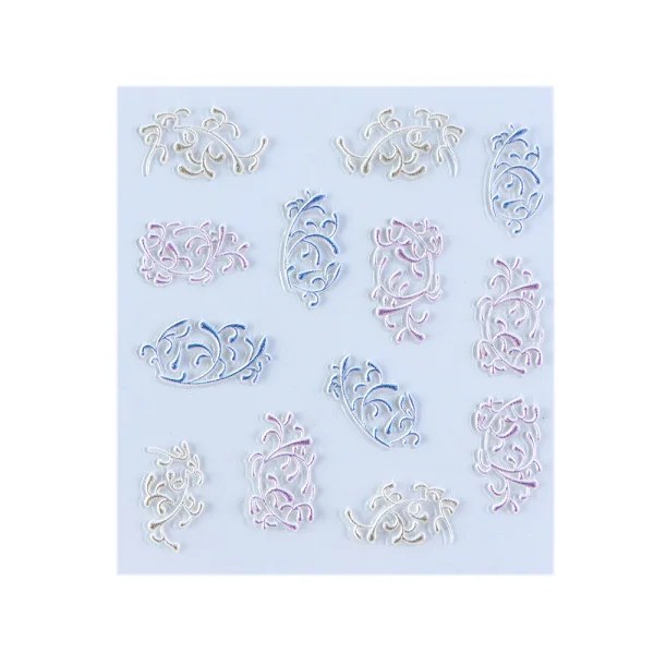 26 5D Embossed Nail Sticker Decals Blooming Flower Acrylic Engraved 3D Slider Manicure Empaistic Nail Art Decoration Tips CH1019 - Цвет: 26