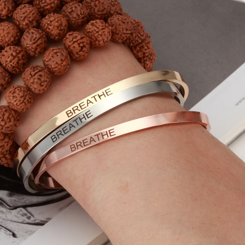 Браслет манжета мужской из нержавеющей стали 4 мм|bangles for men|mantra braceletbracelet cuff bangle |