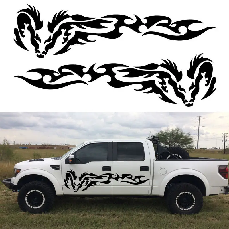 

Langru 2x Domineering Tiger Totem Car Door Sticker Truck SUV Auto Door Vinyl Decal Car Accessories Decor JDM