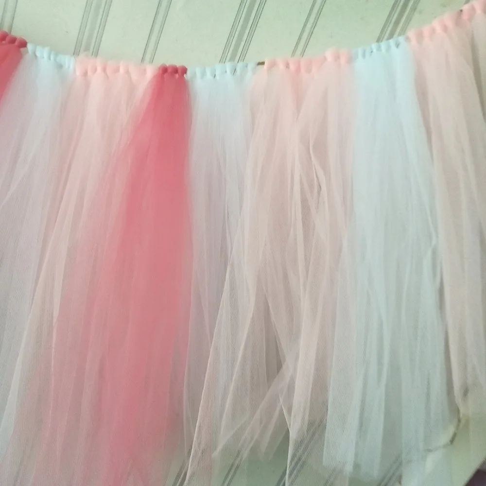 Tahiti Inspired Baby Girl First Year Birthday Party Highchair Banner With Tutu Tassel Garlands Personalized Free Shipping | Дом и сад