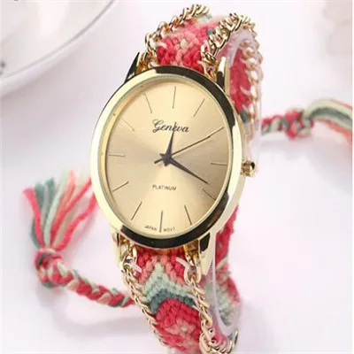 Горячих женщин женева этническая хлопок смесь плетеный механика кварцевый сеть