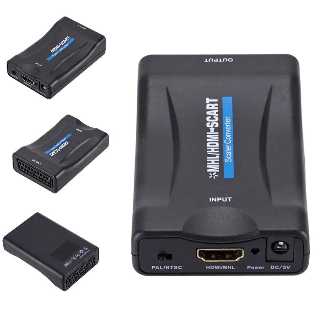 1080p HDMI к SCART Аудио Видео 3 Вт конвертер переключает формат вывода CVBS. С адаптером USB