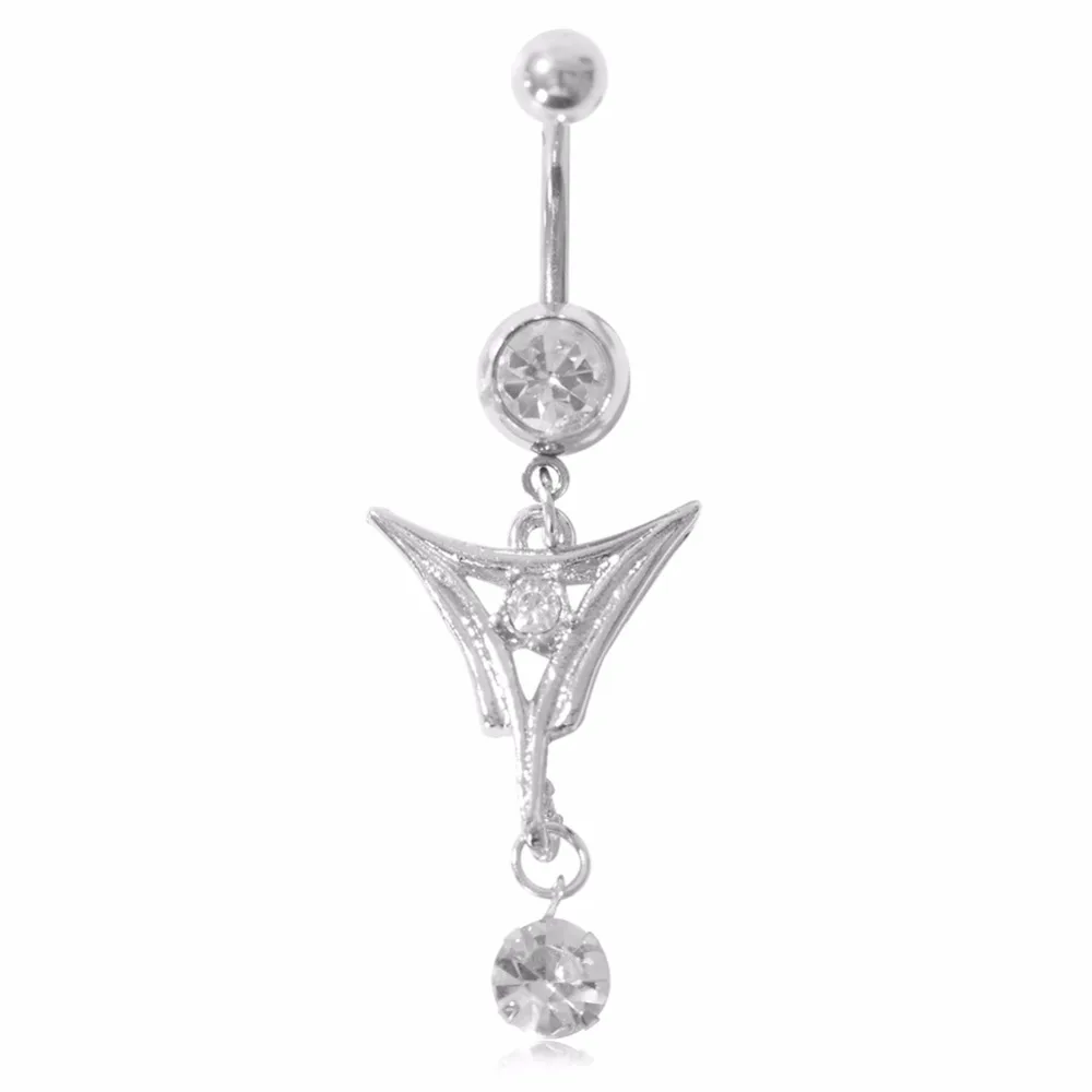 Multi Дизайн нержавеющей стали Циркон rhinestone Многоцветный живота кольца пупка Piercin