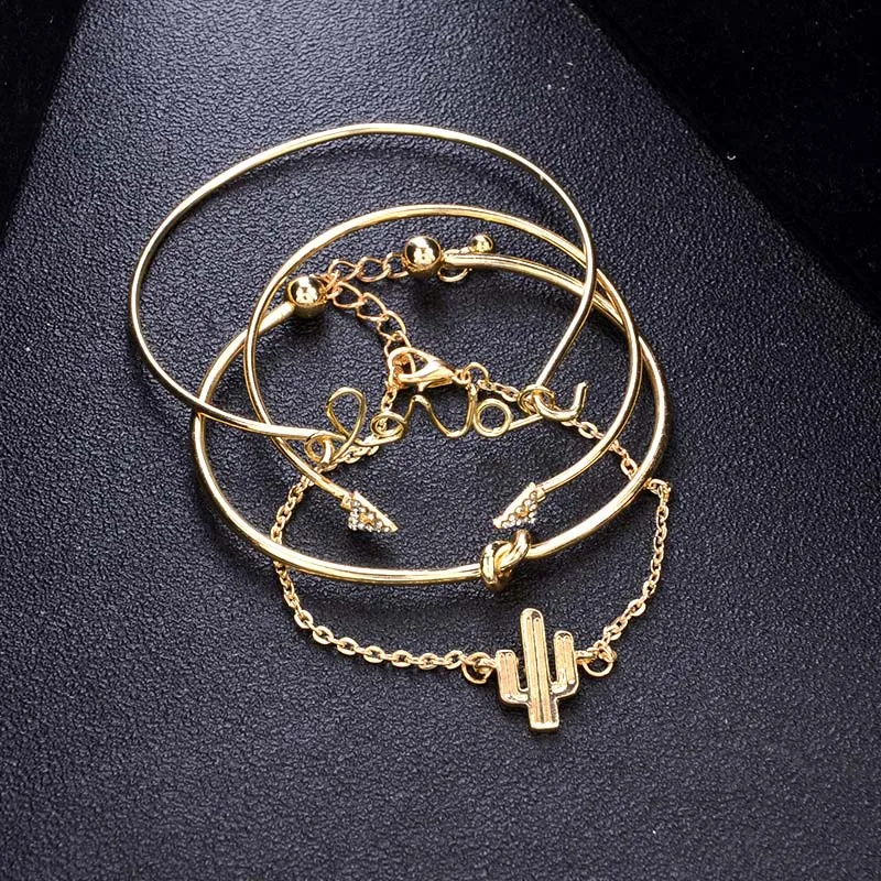 Новинка 4 шт./компл. классический браслет с круглым кристаллом многослойный