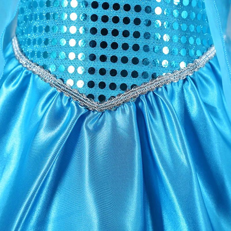 2-8 Т Девушки Одежда Одеваются Фиолетовый Голубой Платье Принцессы Sress Roupas Infantis