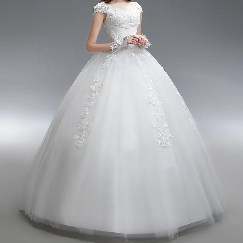 Vestido de Noiva/2019 Свадебные платья принцессы роскошная аппликация с рукавами