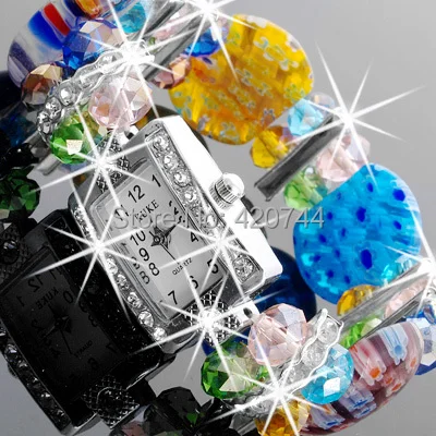 2 шт кристалл браслет из муранского стекла Прямоугольник часы горячий|glass