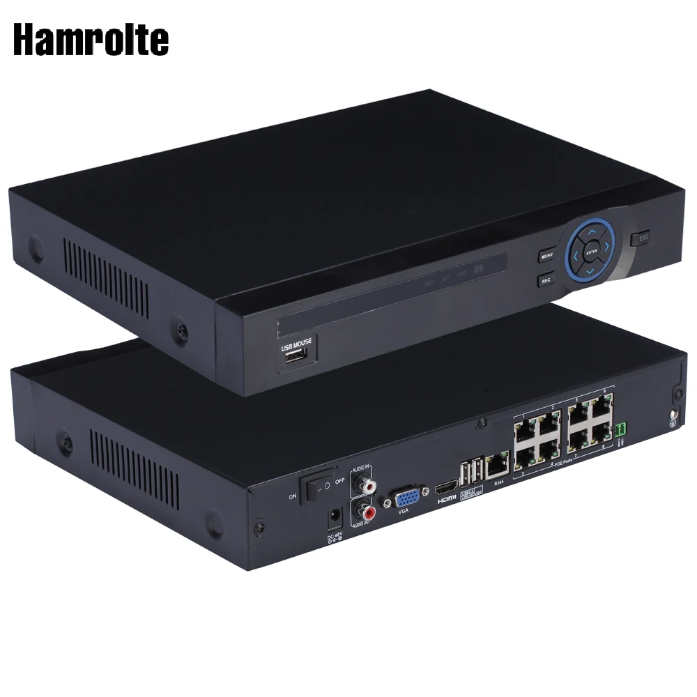 Hamrotte H.264 8CH 48В вход POE NVR 3MP/Full HD 1080P для IEEE802.3af ip камера Xmeye обнаружение движения IE