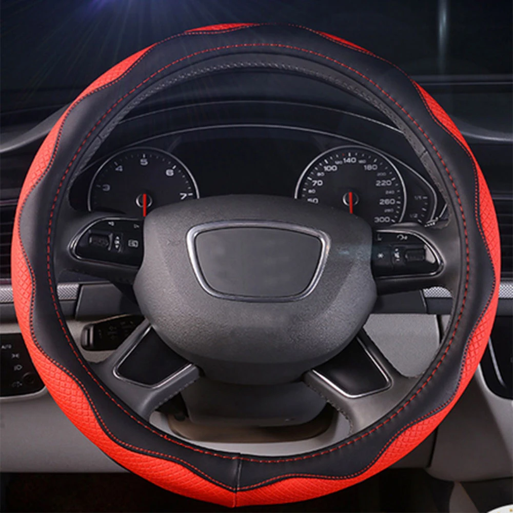 FORAUTO 1PC чехол рулевого колеса автомобиля из микрофибры DIY противоскользящие Sreering