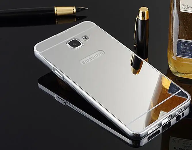 Для Samsung Galaxy S4 S6 S7 S8 S9 Plus A50 чехол Алюминиевый металлический каркас зеркальный