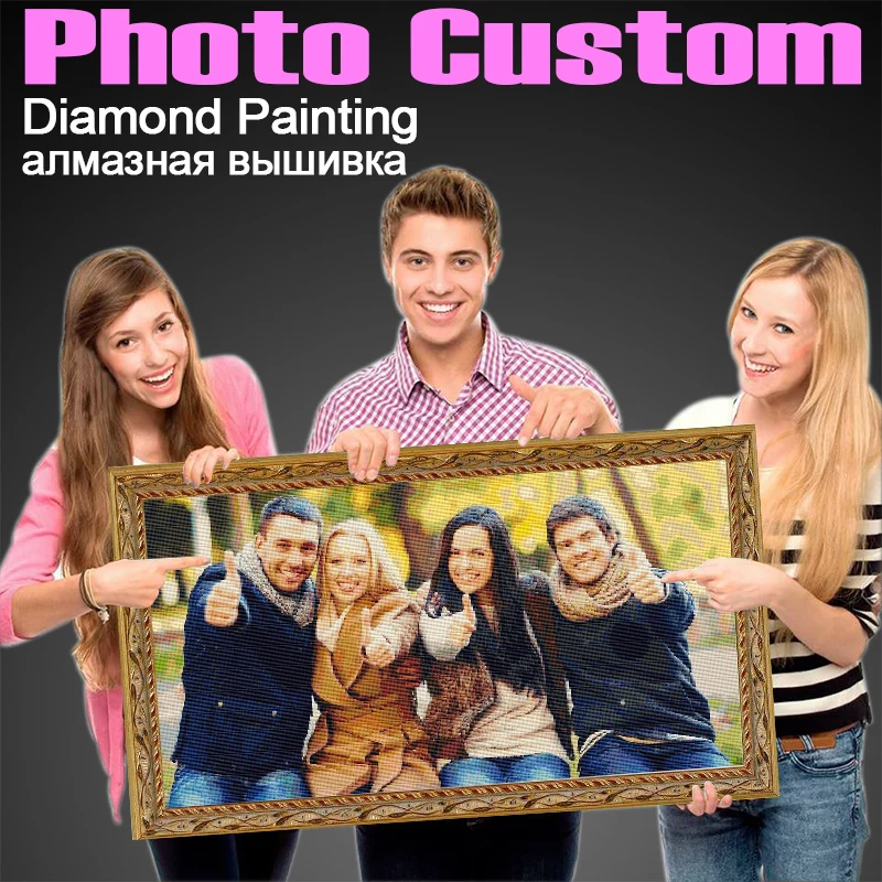 Алмазная живопись HOMFUN ZX 5D сделай сам по фотографии на заказ картина из страз 3D