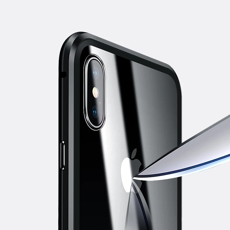 S-GUARD магнитный металлический флип-чехол для телефона Apple iPhone XS Max XR X 7 8 Plus с двойным