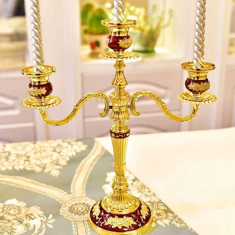 

Wedding Party Decoration Gold Candlestick Black Bronze Candelabra Centerpieces Europe Style Home Decor Candle Holders