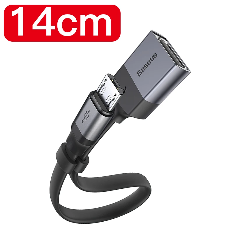 Dark Gray Baseus OTG Micro USB Кабель-адаптер для USB Женский для Xiaomi Redmi Note 5 samsung S6 Tablet PC Android USB 2,0 Соединительный адаптер - Цвет: Dark Gray