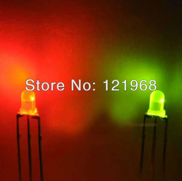 Factory wholesale Diffused RG Bicolor 3mm DIP LED R 2.0-2.2V G2.2-2.5V(Common anode)through hole led | Освещение