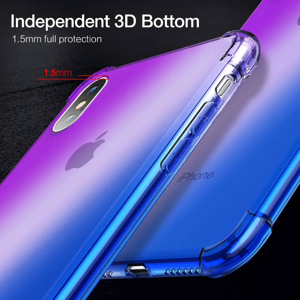 KISSCASE чехол для телефона айфон X XR XS Max 6 s 7 8 Роскошные градиент Мягкая силиконовая