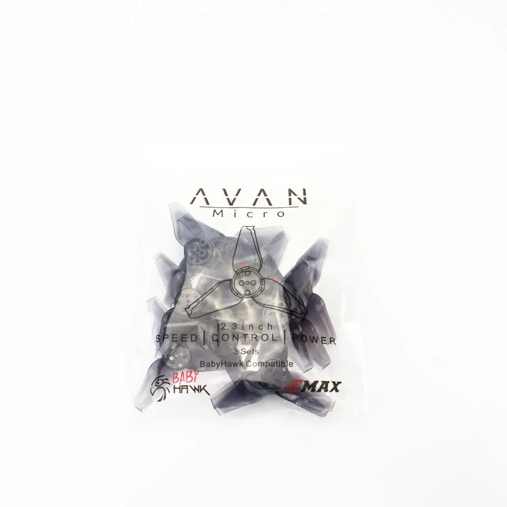 12 шт./лот, EMAX AVAN Micro 2,3x2,7x3 мм, 2,3 дюймов, 3 лопастные пропеллеры 6CW+ 6CCW, пропеллеры для дрона Babyhawk(6 пар