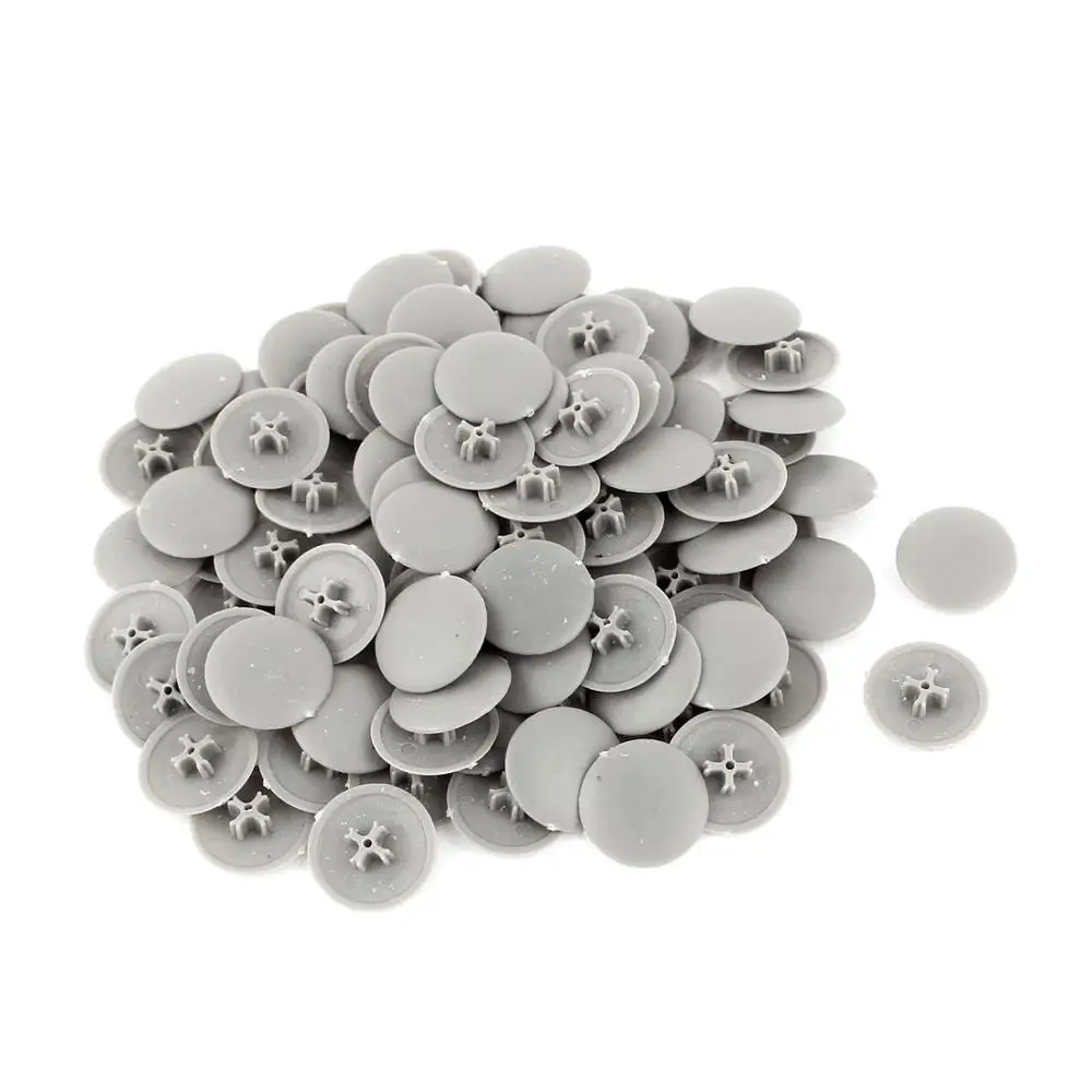 UXCELL 100pcs 17mmx4mm Plastic Round Shape Phillips Screw Cap Cover High Quantity - Цвет: Gray