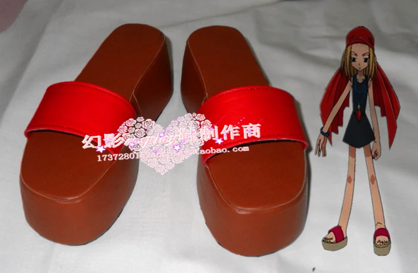 Красная летняя обувь для косплея Shaman King Anna на Хэллоуин H016|shoes shoes|shoes redshoes cosplay |