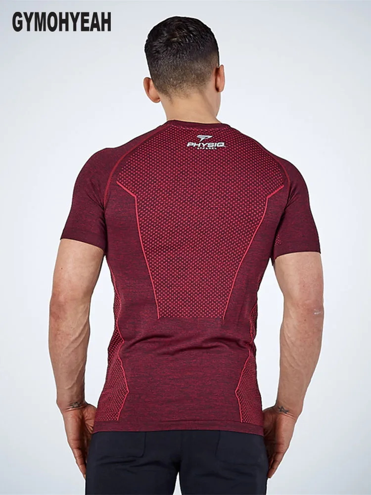 

gymohyeah 2017 New Men's T Shirts Fashion O-Neck casual Fitness bodybuilding T Shirt Hip Hop printing Tight quick dry T Shirt