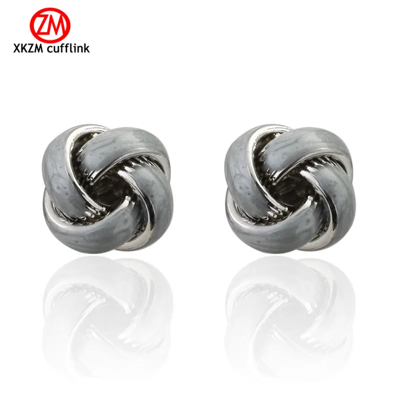 Мужские Подарочные запонки с узлом новинка серые серебристого цвета стандартные