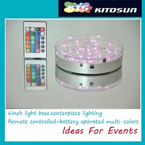 

30 Pieces/Battery powered Remote controlled Multi-colors 6inch LED Light Base for wedding centerpiece lighting 100units/lot