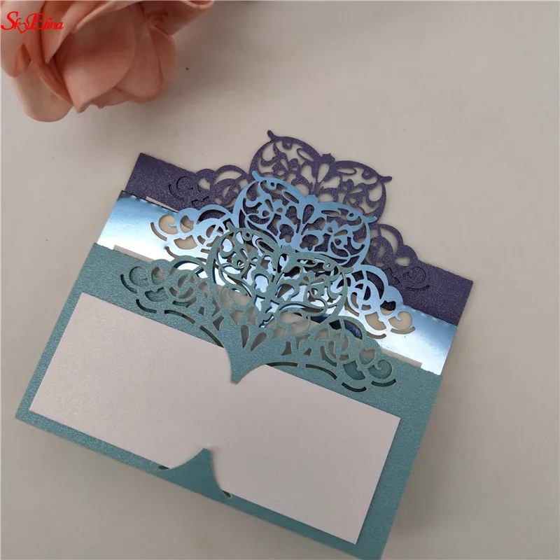 50pcs 9X9cm Decoration Party Pearlescent Paper table name card Wedding Christmas Name Cards Supplies 5Zsh875 | Дом и сад
