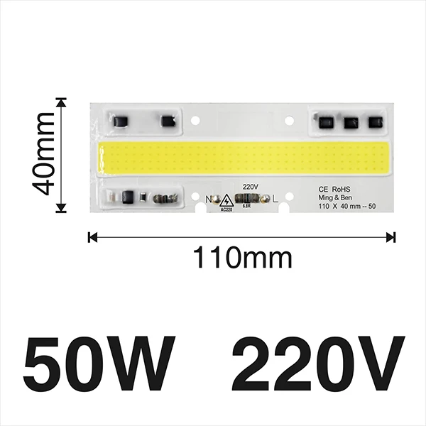 Высокая Мощность светодиодный чип IP65 30 Вт 50 Вт 70 Вт 100 150W 220V 110V светильник шарик лампы для заправки картриджей Точечный светильник Потолочные Светильник «сделай сам» не нужен драйвер - Испускаемый цвет: 50W 220V
