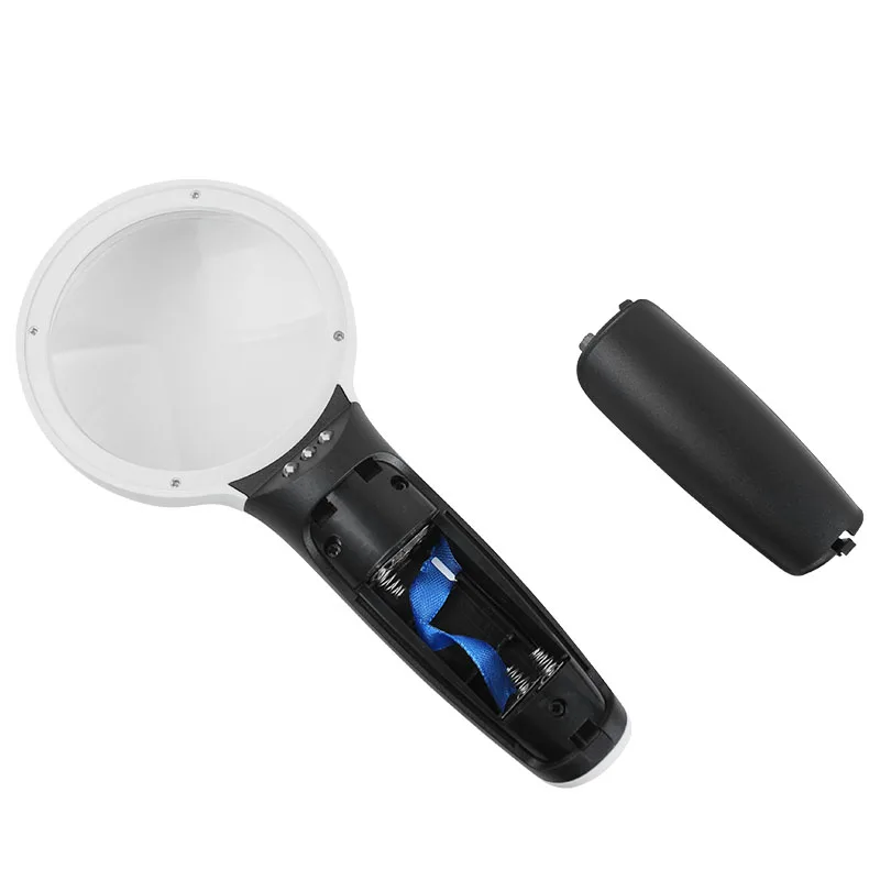 Высокое качество ручной 10X Лупа 3 светодиодные карты газетная книга чтение