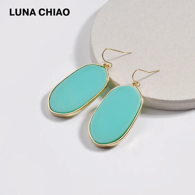 Женские серьги капельки LUNA CHIAO Популярные яркие акриловые пластины из смолы и 10