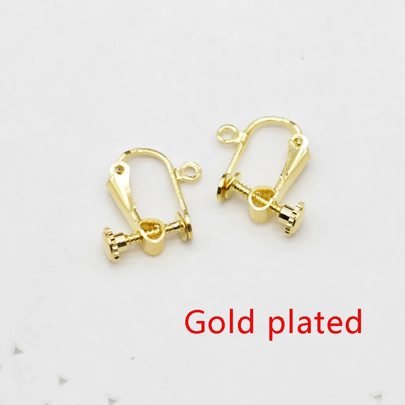 gold plated 10 пар 9,5x15,5 мм Серьги-клипсы преобразователи петля Открытое кольцо без пирсинга уши превращают уши любые шпильки в зажим - Окраска металла: gold plated