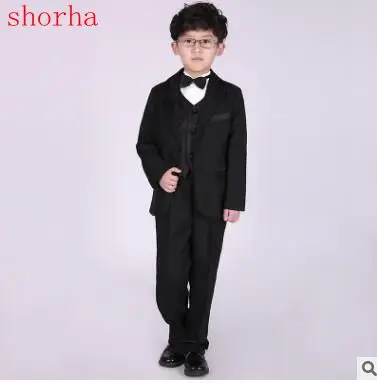 Fashion Boys Suits Weddings Kids Prom Black Wedding Tuexdo Big Children Clothes Set Boy Formal Classic Costume | Мать и ребенок