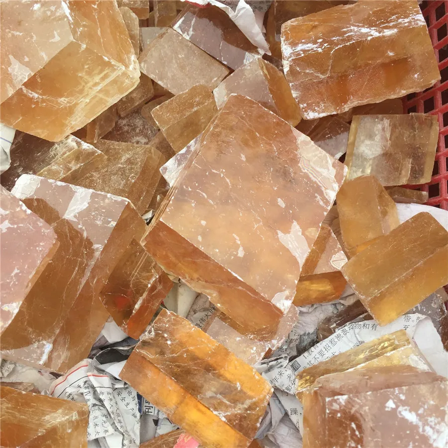 Hot Sale 100% Natural dark yellow calcite rough stones and minerals iceland spar reiki meditation healing crystals raw gemstone | Дом и сад