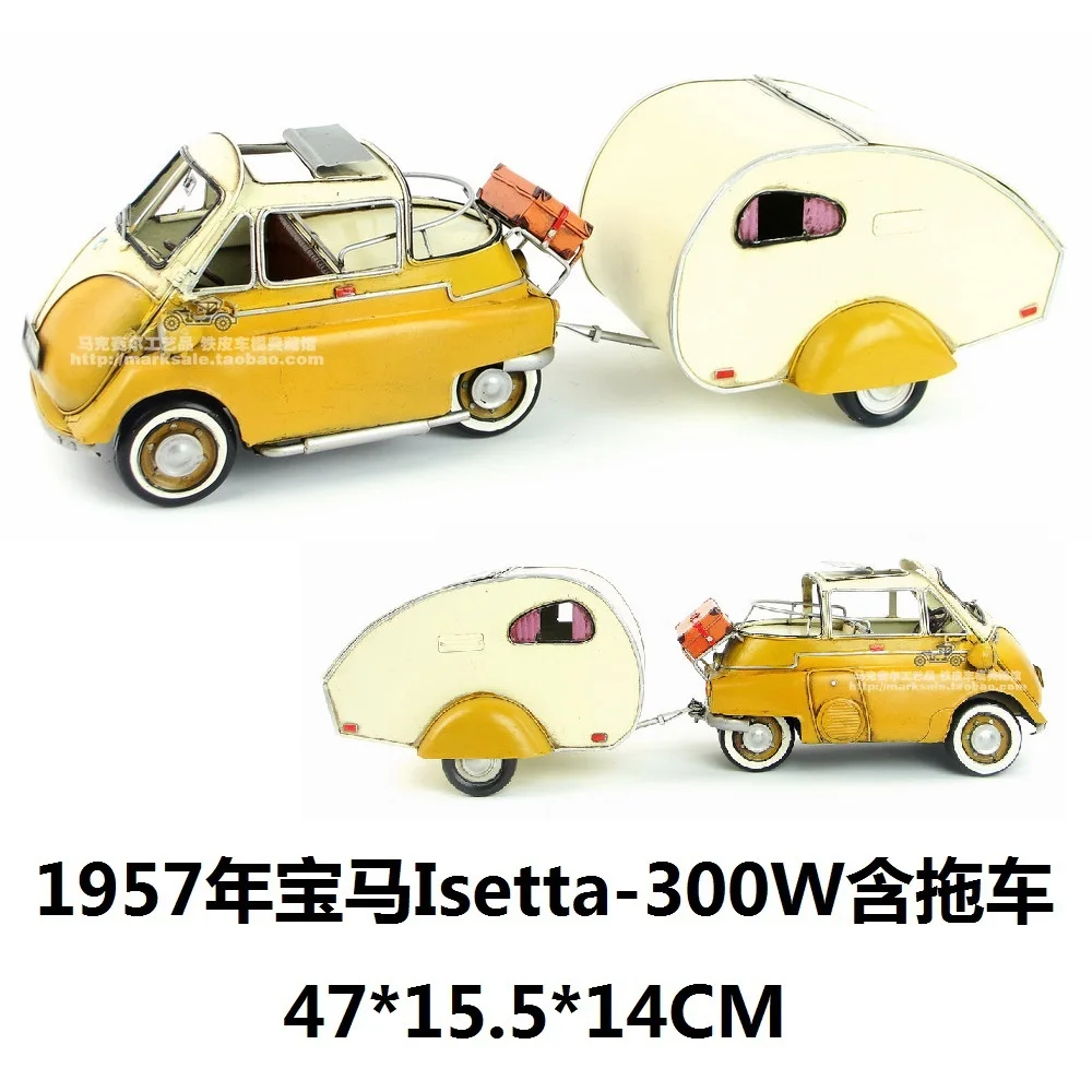 Античная классическая модель автомобиля с прицепом Ретро Винтажные кованые