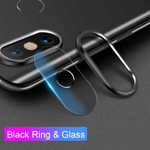 Glass Black Ring Закаленное стекло для Xiaomi Mi 8 SE A2, металлическое защитное кольцо для объектива камеры для Xiaomi Mi A2 8, защитный чехол для экрана телефона - Цвет: Glass Black Ring