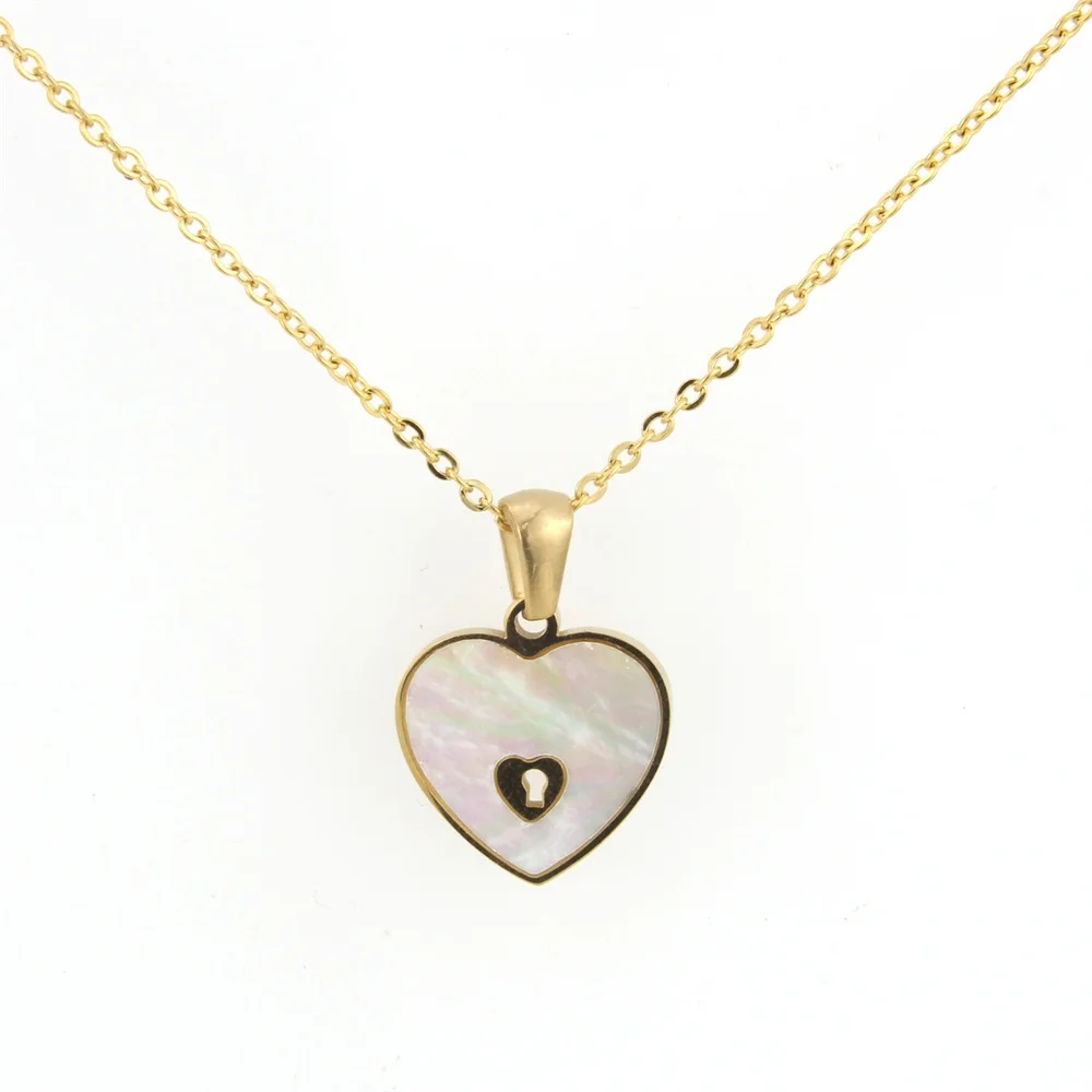 Sunarry золото Цвет Нержавеющая сталь белый корпус два любовь сердце кулон ожерелья