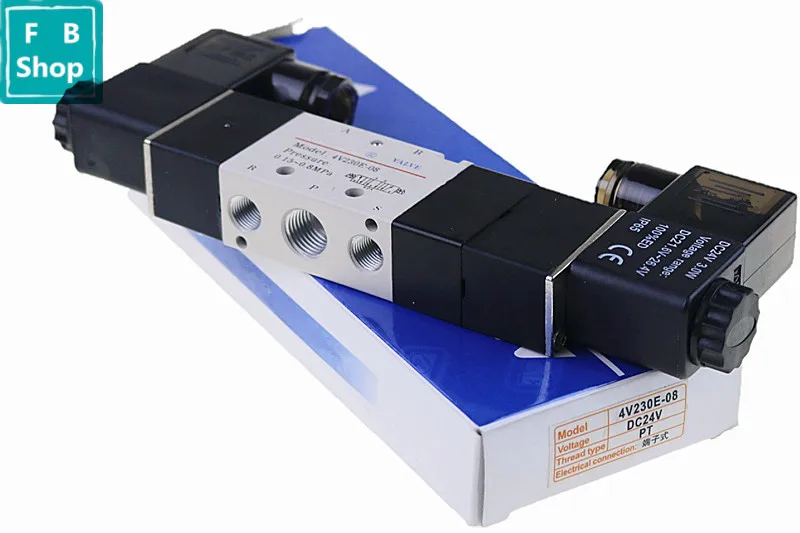 

1PCS 4V230E-08 DC12V/DC24V/AC110V/AC220V 5Way 3Position 1/4" Central Exhaust Pneumatic Solenoid Valve