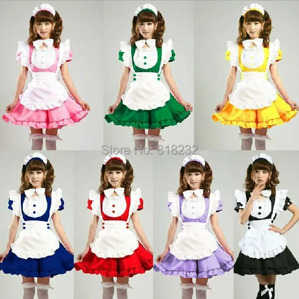 

Inu x Boku SS 7 Colors Lolita Sweet Apron Maid Dress Meidofuku Uniform Outfits Anime Cosplay Costumes