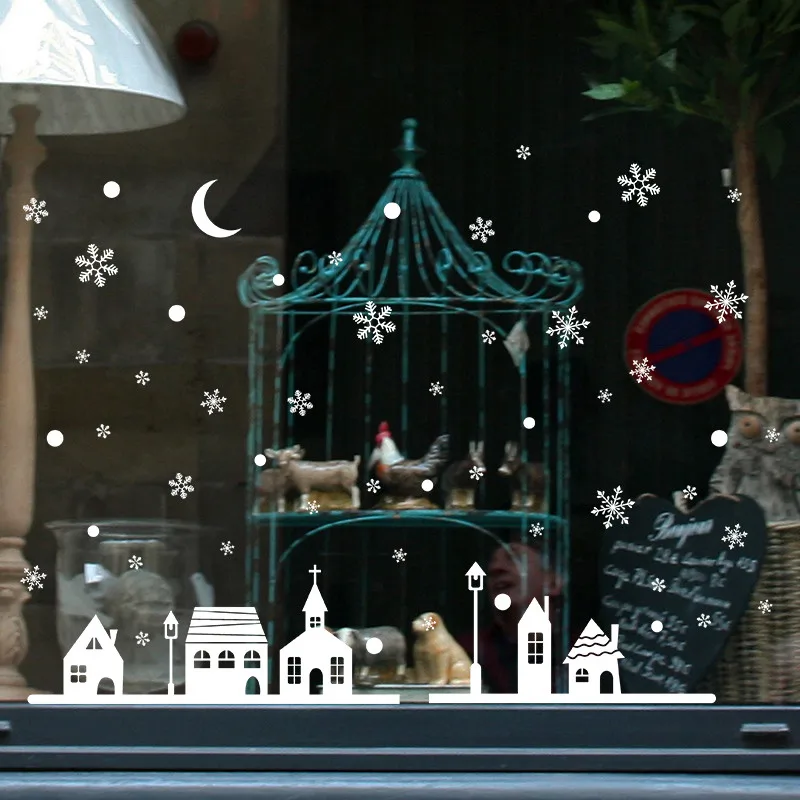 30 # рождественские украшения для окна настенные Стикеры снежинки дома navidad