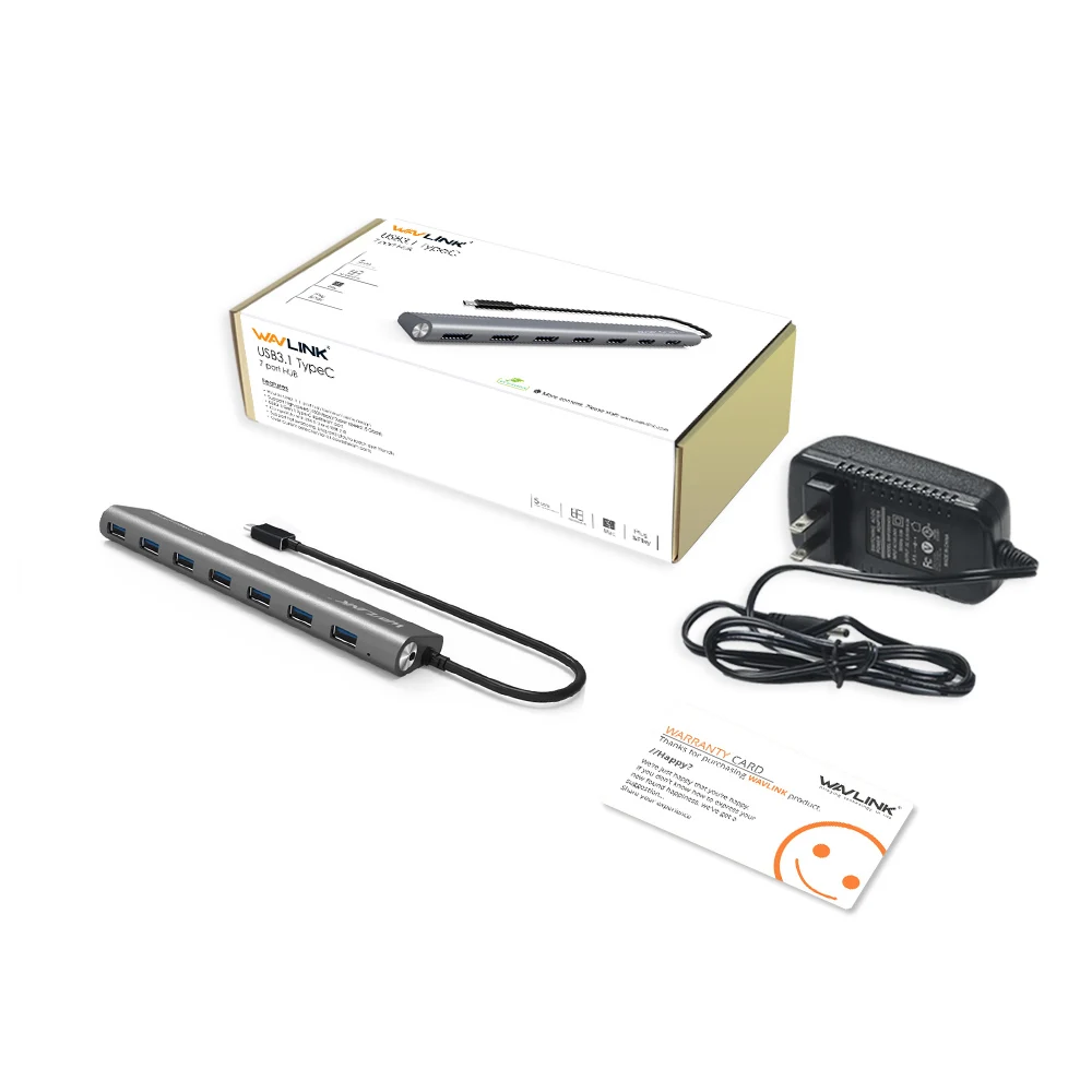 Wavlink Супер Скоростной USB 3 1 Type C на 7-портовый беспроводной 0 концентратор