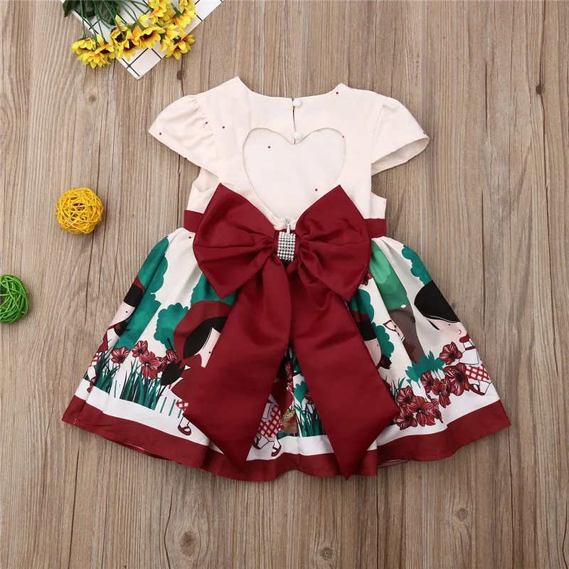 Formal Party Kids Baby Girls Princess Dress Back Hollow Out Big Bow Flower Wedding Girl Tulle Tutu Ball Gown 1-7Y | Детская одежда и