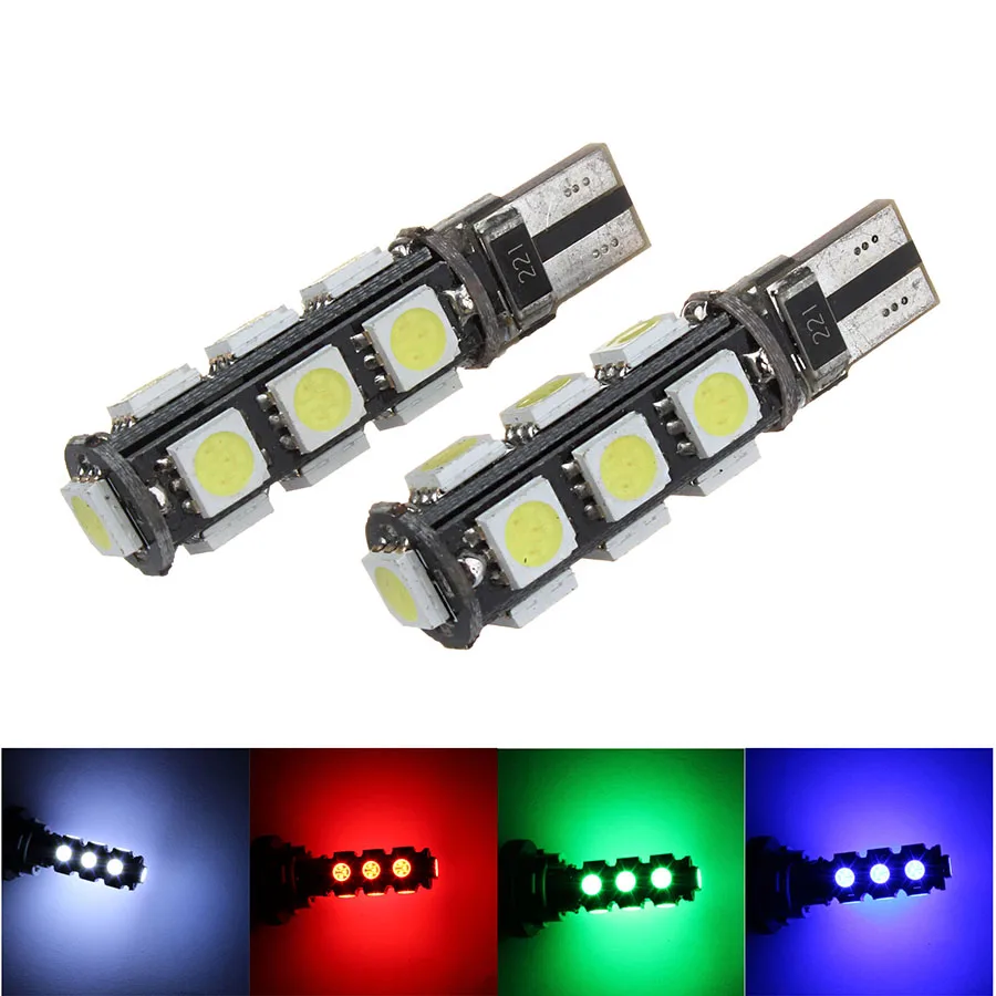 

2 шт., автомобильные светодиодсветодиодный Лампы CANBUS T10 W5W 194 168 13 SMD