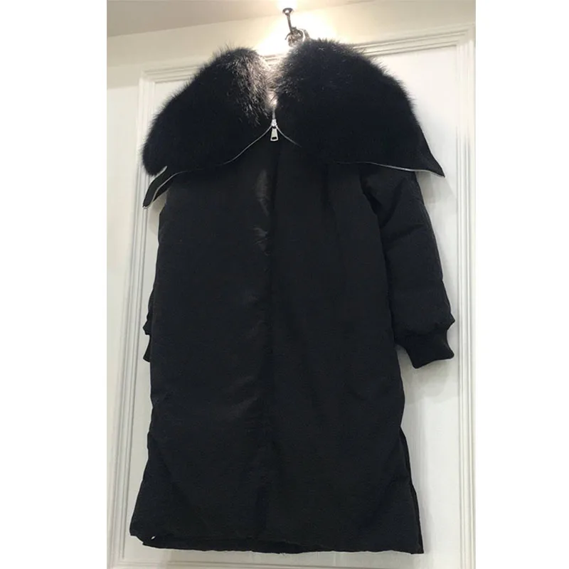 Огромный натуральным енота Мех животных Новинка 2017 года брендовая зимняя куртка