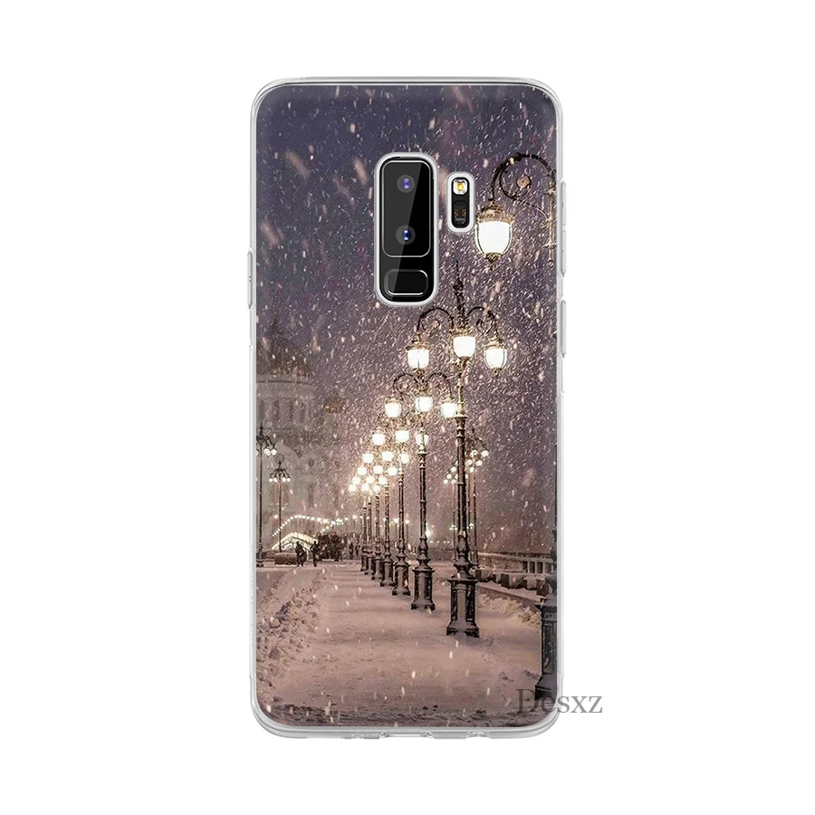 Desxz чехол для телефона для samsung Galaxy A6 A7 A8 A9 A10 A40 A30 A50 A70 M10 M20 M30 крышка пейзаж зима снег