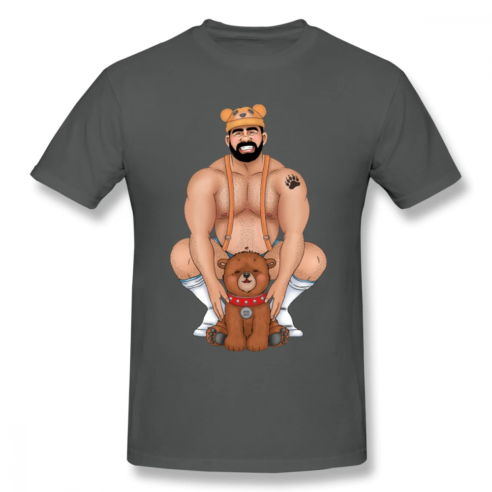 Гей мультфильм юмор Для мужчин T рубашка хипстер Geek 4XL 5XL 6XL из мультфильмов; из хлопка; с круглым вырезом пользовательские короткий рукав Фитнес Для мужчин - Цвет: Бежевый